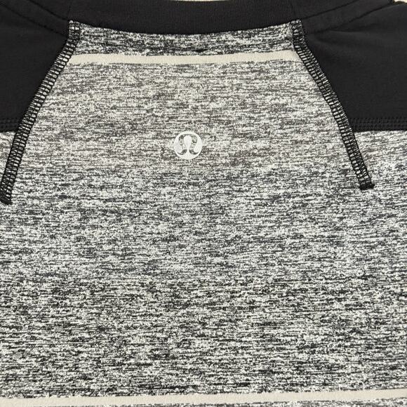 Lululemon Velocity Long Sleeve Shirt Mens Small Gray Striped Color Block Thumb - Picture 5 of 13